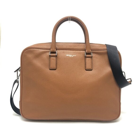Michael Kors logo Bag 2WAY Briefcase Document Bag Business bag Leather Brown - Picture 2 of 13